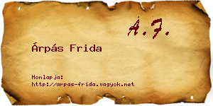 Árpás Frida névjegykártya